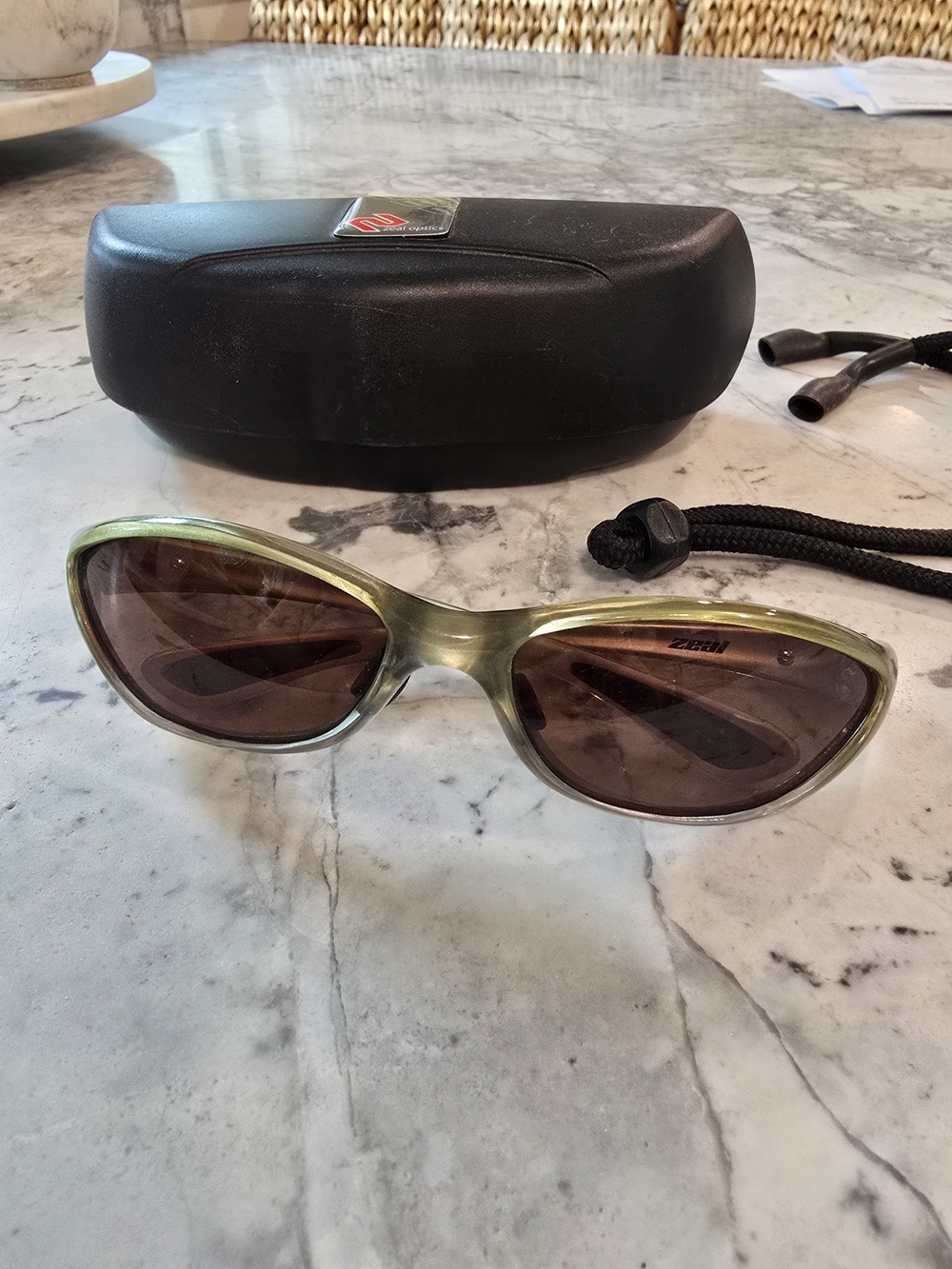 Vintage Zeal Optics Zooni Polarized Wrap Sport Sunglasses - Y2K Gold